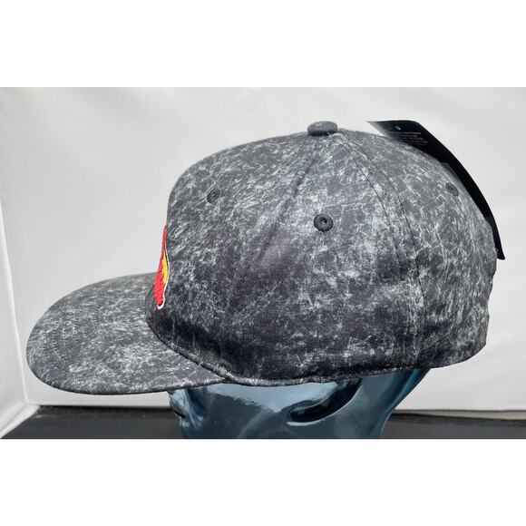 World Industries Willy Flameboy Skateboard Snapback Hat Cap Black Acid Wash Rare - Picture 6 of 10